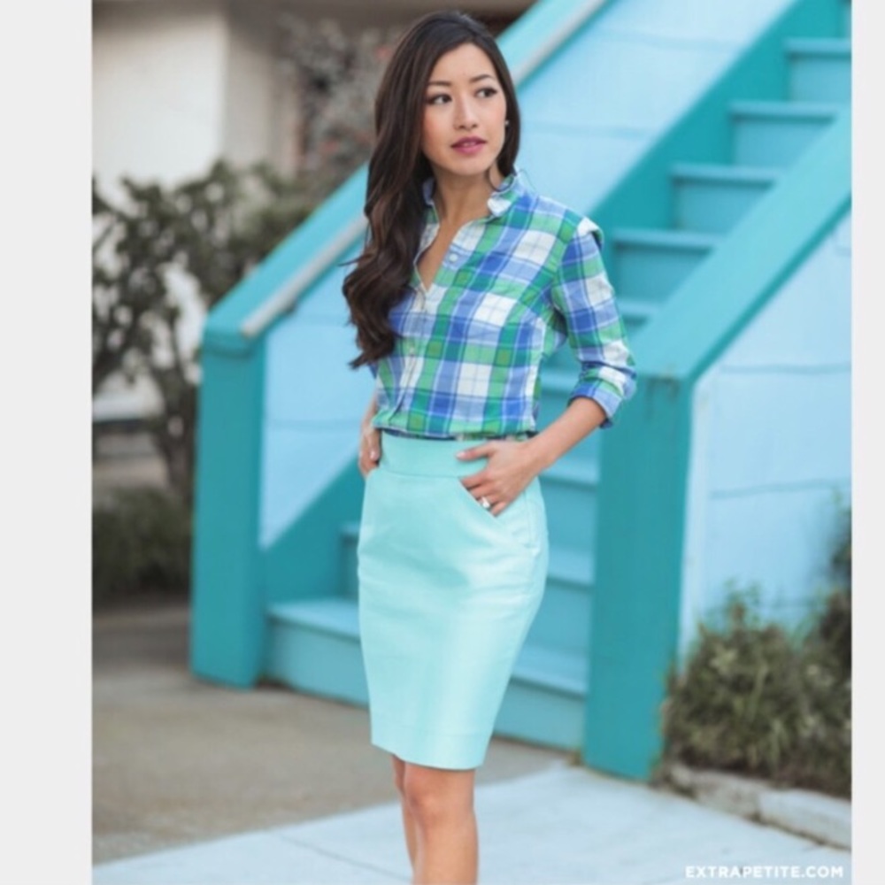 J crew mint pencil skirt